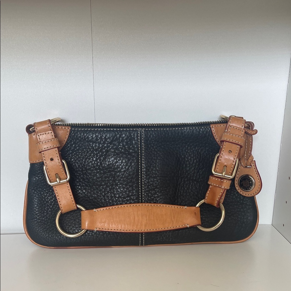 Dooney & Bourke Black and Tan Leather Shoulder Bag